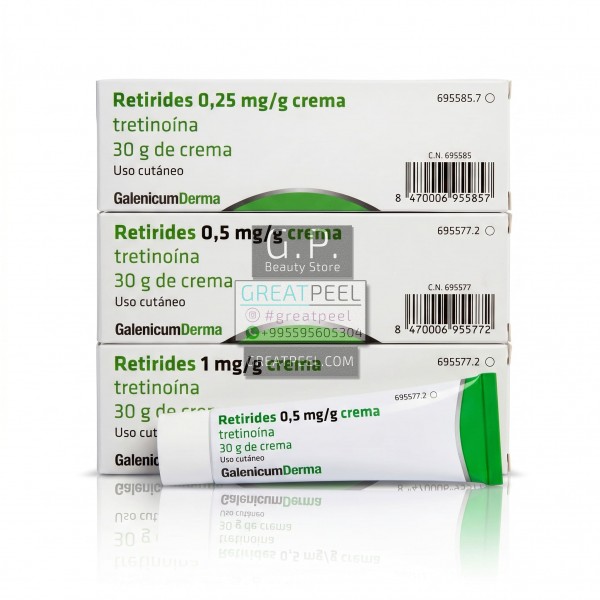 RETIRIDES TRETINOIN CREAM ANTI-ACNE 0.025% (0.25 mg/g) / 0.05% (0.5 mg/g) / 0.1% (1 mg/g) | 30g/1.06oz